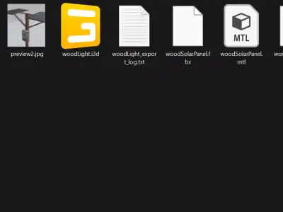 Wood solar panel 3d Low-poly 3D model