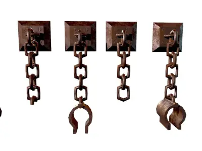 Modular Dungeon Chains for Games Low-poly 3D model