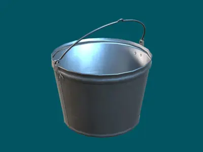  Bucket metal Free low-poly 3D model