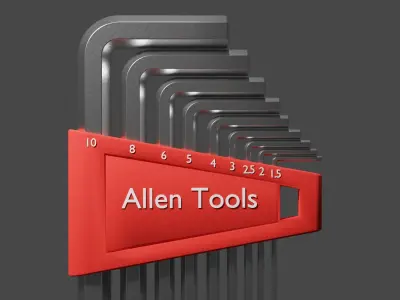 Allen key set - Short flat 3D model
