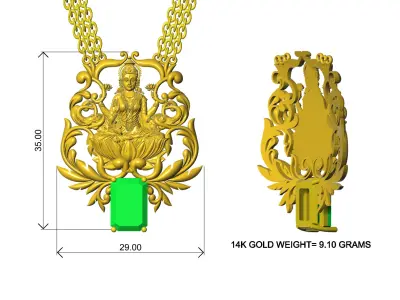 Goddess Laxmi ji Necklace Design 3D print model