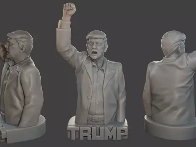 Donald Trump Fight Sculpture 3D print model