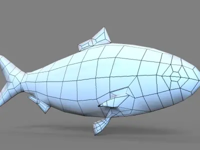 Fish Hilsa Fish Low-poly 3D model