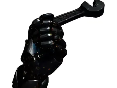 Robot Hand Holding Wrench 3D Model Low-poly 3D model