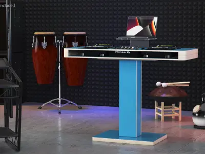 Blue DJ Booth 3D model