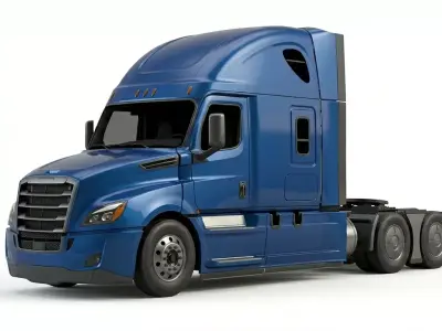 Modern Aerodynamic Semi Truck Sleeper Cab 3D model