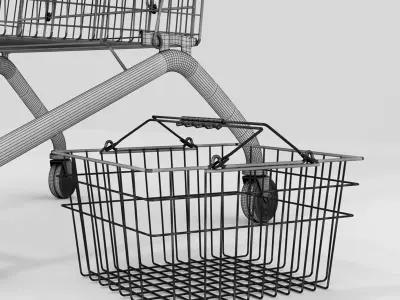Set of baskets for the store 3D model