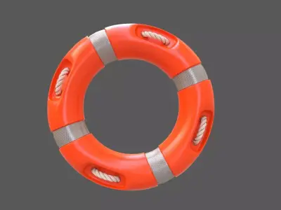 Lifebuoy Life Orange Preserver Low-poly 3D model