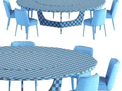 Hammer Guest Side Seating and Cala table 3D model