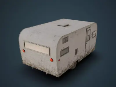 Old Camper Low-poly 3D model