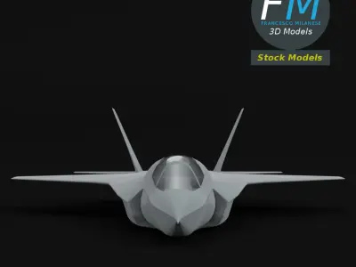 Stylized modern stealth fighter jet 3D model