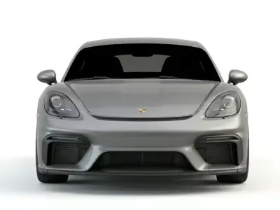 Modern Mid Engine Silver Sports Coupe 3D model