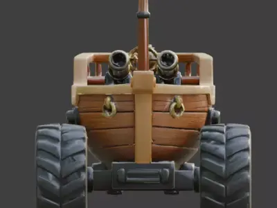 Pirate Brigantine Monster Truck 3D Model Low-poly 3D model