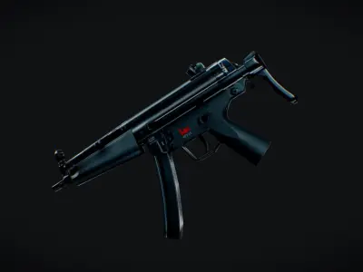 Low Poly MP5 Gun 3D model