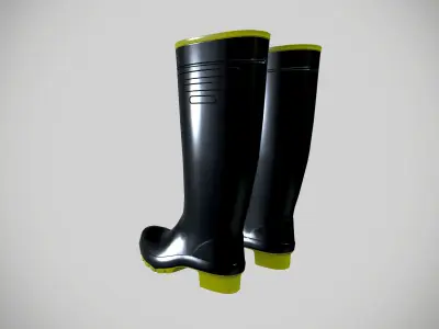 Rain Boots Shoes Low-poly 3D model