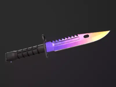 M9 knife with two sets of skins Low-poly 3D model