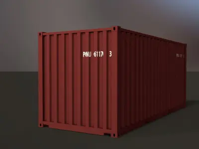 20ft Shipping Container Low-poly 3D model