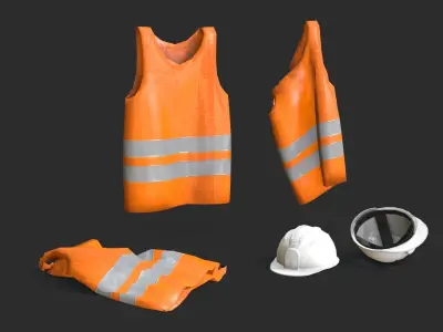Safety Equipments Set 02 Low-poly 3D model