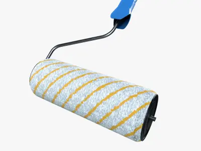 Paint roll brush Low-poly 3D model