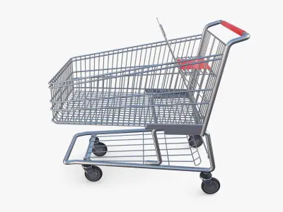Shopping cart v7 Low-poly 3D model