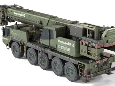 Tadano Faun ATF 100-5 Military Crane Low-poly 3D model