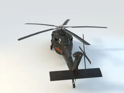 Chinese Z20 helicopter Low-poly 3D model