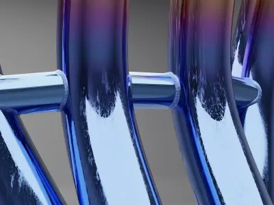 Blue Exhaust Motorbike ZX  3D model