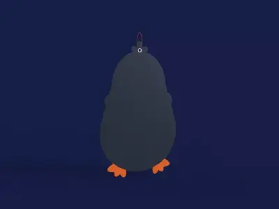 Prop001 Lovely Christmas Penguin Labels Low-poly 3D model