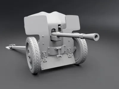 25mm Hotchkiss Artillery scale model 3D print model