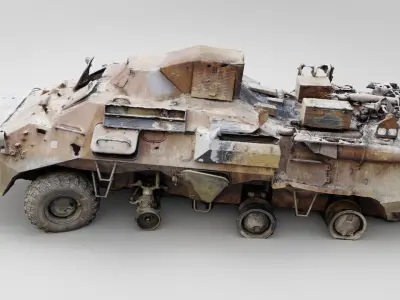 Russian BTR-80 destroyed by Ukrainian army 3D model