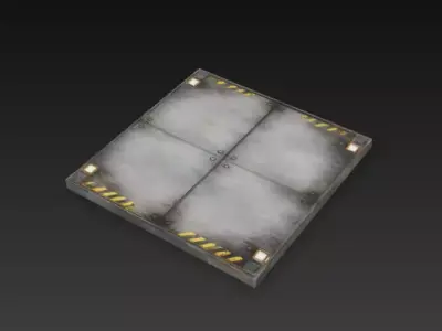 Sci-Fi Industrial Floor Panel Tile - PBR Low Poly Game Ready Low-poly 3D model