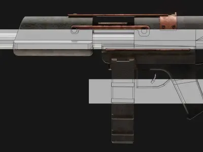 Gun - Weapon - Apocalyptic - SMG - Rifle - Rust - Old Low-poly 3D model purchase