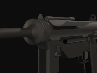 M3 Grease Gun Low Poly Low-poly 3D model