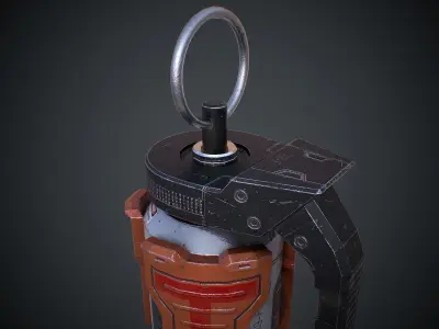 Scifi Grenade PBR Low-poly 3D model