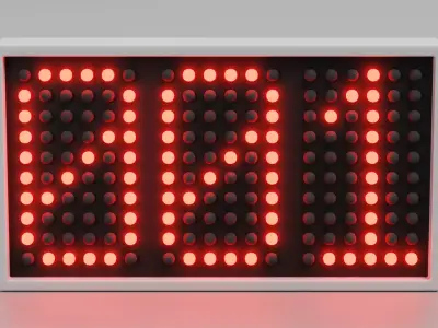 Number Box - Illuminated Numeric Display Light Low-poly 3D model