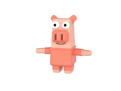 Character Animal Cartoon Pack 003 Low-poly 3D model