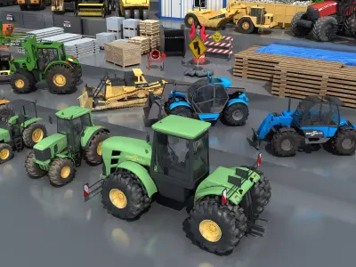 Large construction vehicles-agricultural machinery 3D model