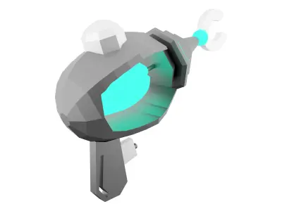3d cartoon retro space blaster icon 3D model