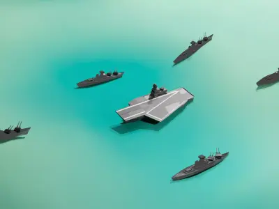 3D Aircraft Carrier Low-poly 3D model