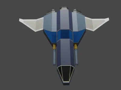 Fighter Space ship  Low-poly 3D model