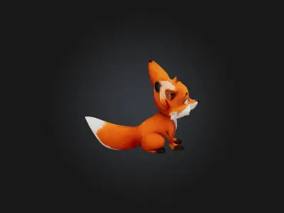 Cartoon Fox Low-poly 3D model purchase