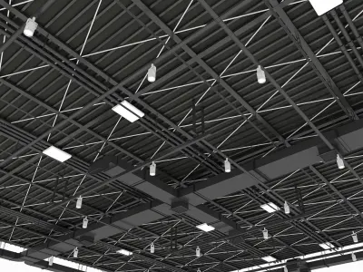 Ceiling Ventilation Pipes 7 3D model