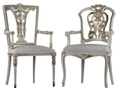 Ebanista Dauphine chairs Low-poly 3D model
