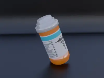 Painkiller medicine bottle Low-poly 3D model