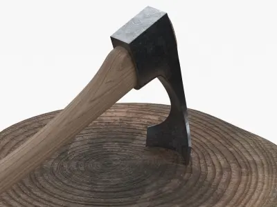 Adzes Tool in Stump 3D model