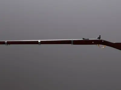 Low-poly ParkeHale Musket Low-poly 3D model