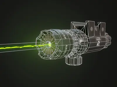 OZARK ARMAMENT Green Laser Sight System AAA PBR Game Ready Low-poly 3D model