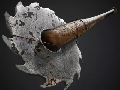 Post Apocalyptic Baseball Bat - Low Poly Game Ready Low-poly 3D model