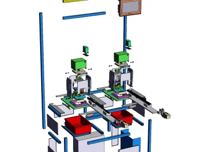 A20 guide groove double station rack 3D model
