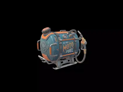 Low Poly Stylized Moto Fuel Dispenser Low-poly 3D model